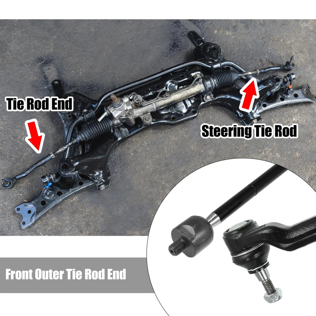 6pcs Front Inner Outer Tie Rod EV800898 for Ford Focus (2012–2017) C-Max Escape (2013–2017)