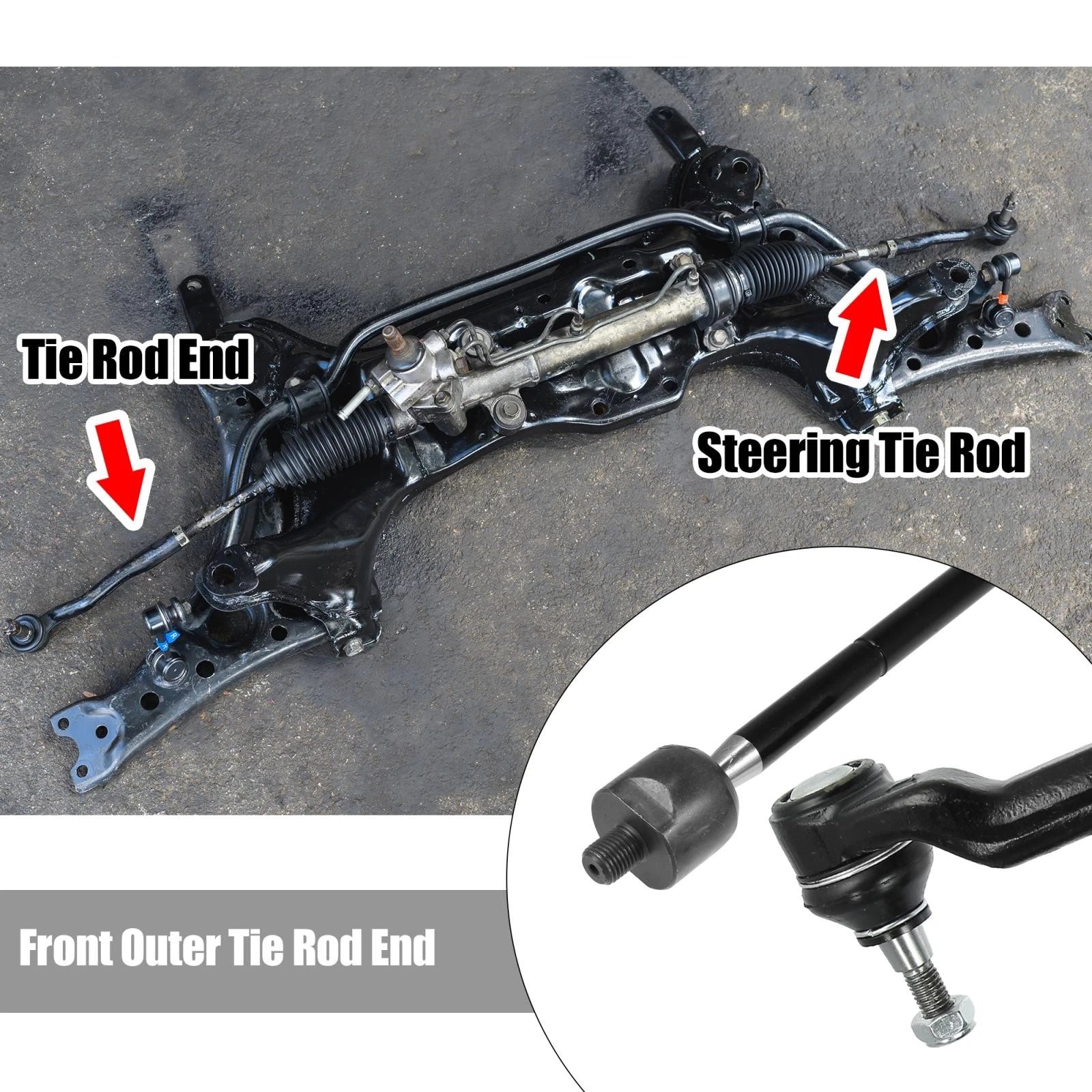 6pcs Front Inner Outer Tie Rod EV800898 for Ford Focus (2012–2017) C-Max Escape (2013–2017)