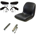 Black Seat with Flip Up Armrests & Seat Rails for Kubota (Replaces 102707301CC)