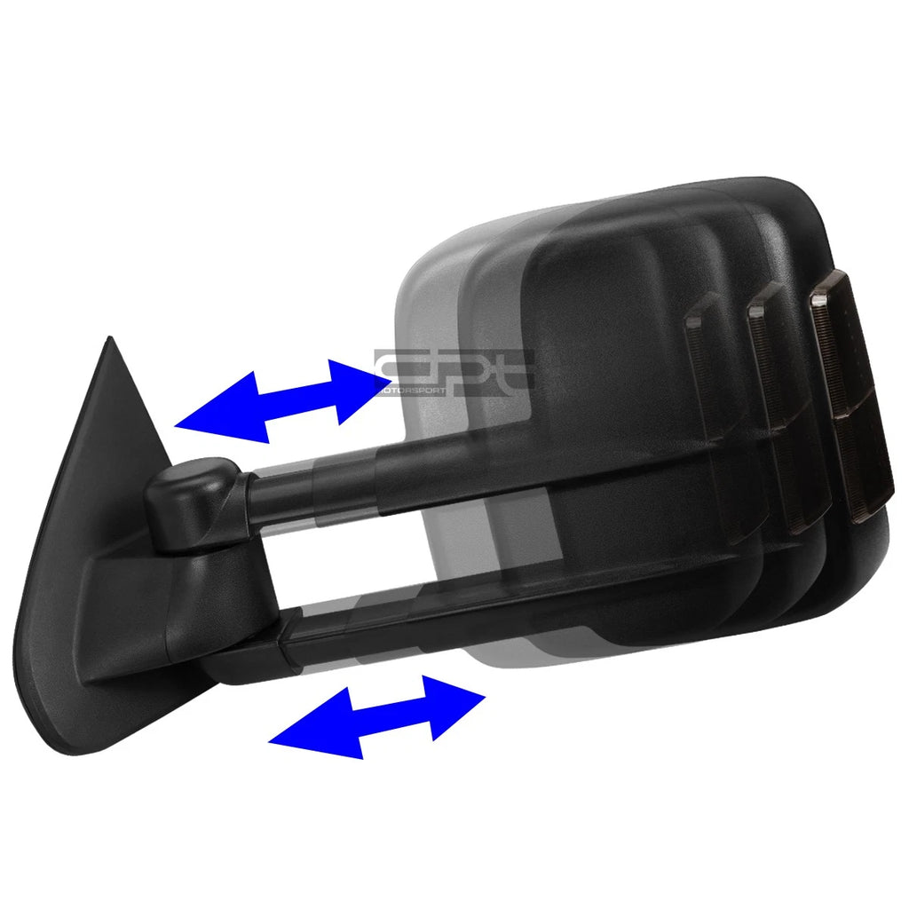 Set of 2 Power Heated Smoked Signal LED Towing Mirrors for Silverado/Sierra (2014–2020)