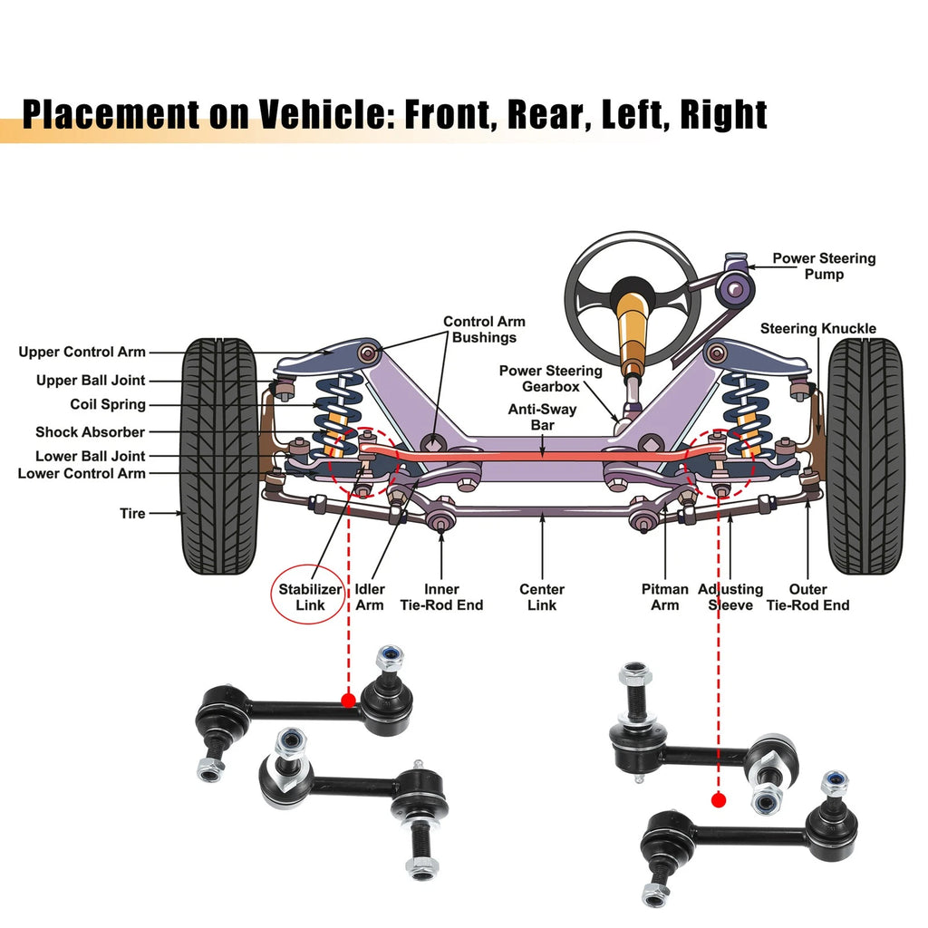 Set of 4 Sway Bar Links for Infiniti G35 (2003–2006)