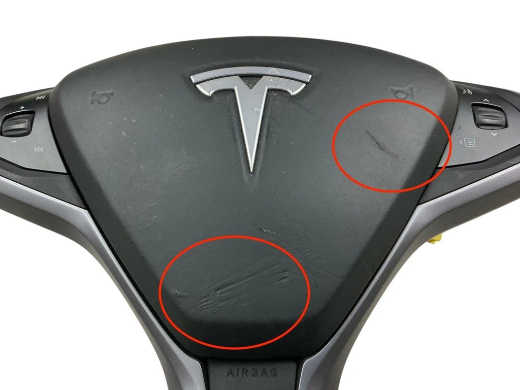 Driver Wheel Airbag for Tesla Model S Model X (2012–2021) BLACK LEATHER 1456163-31-A