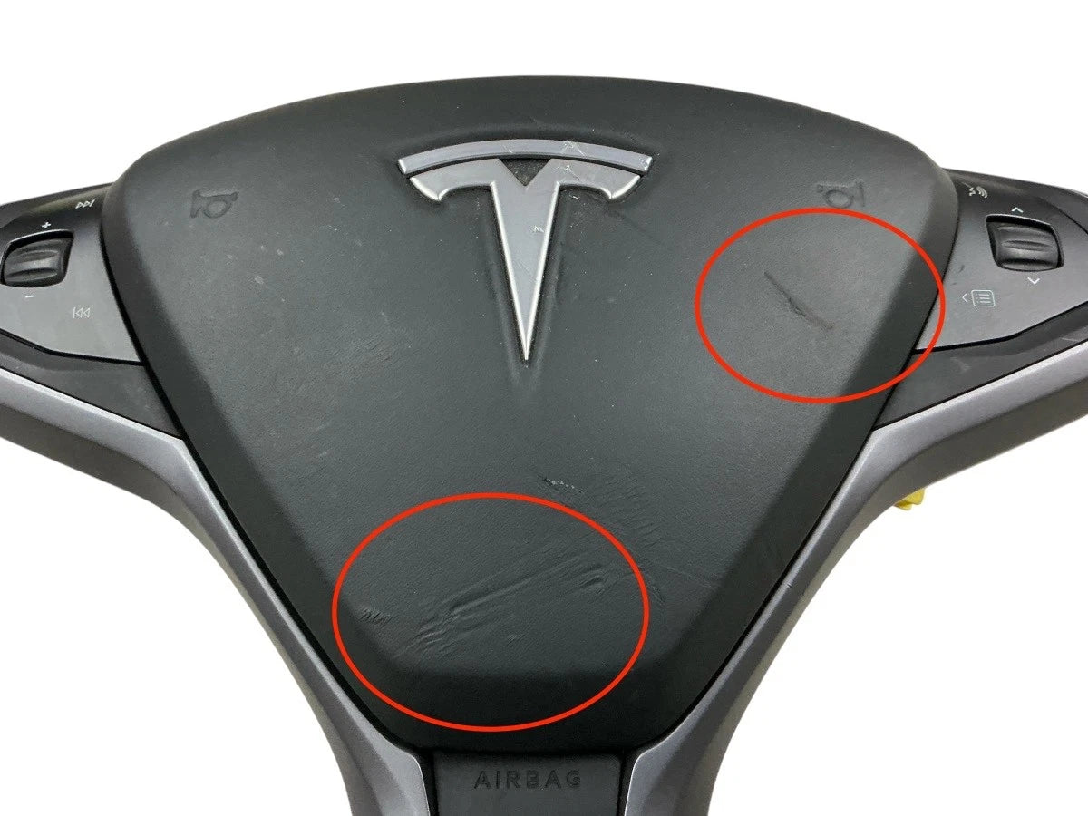 Driver Wheel Airbag for Tesla Model S Model X (2012–2021) BLACK LEATHER 1456163-31-A