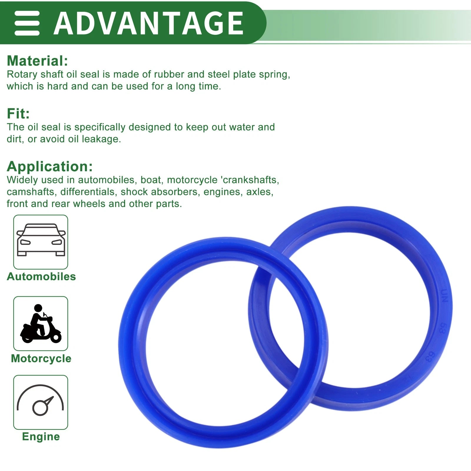 Set of 5 Oil Seal Rotary Shaft Seal 53x63x12mm High Pressure for Various Models