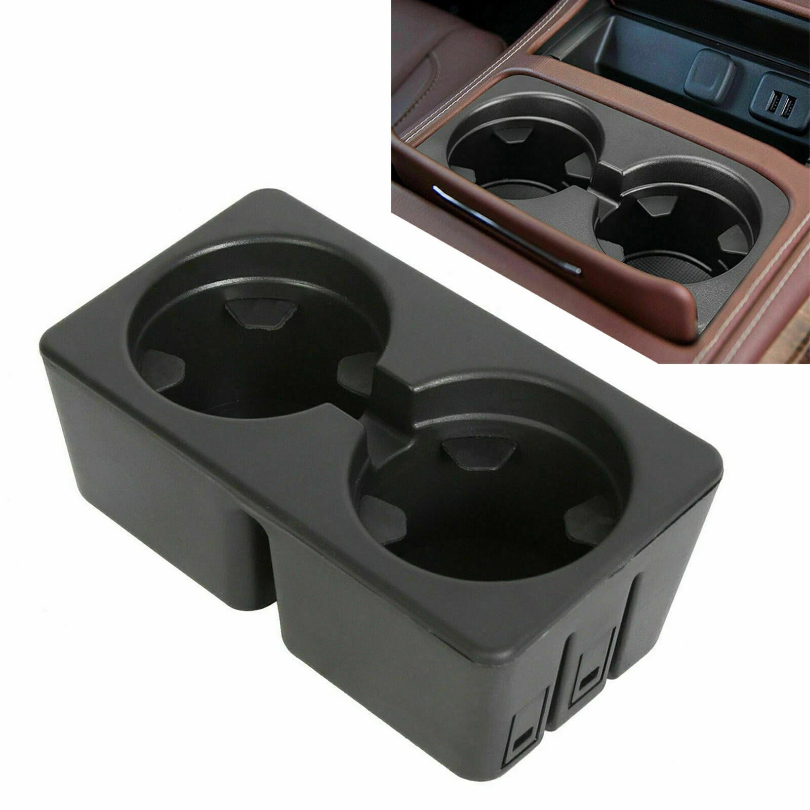 Dual Console Cup Holder Insert for Chevy Silverado Tahoe GMC Sierra (2007-2014)