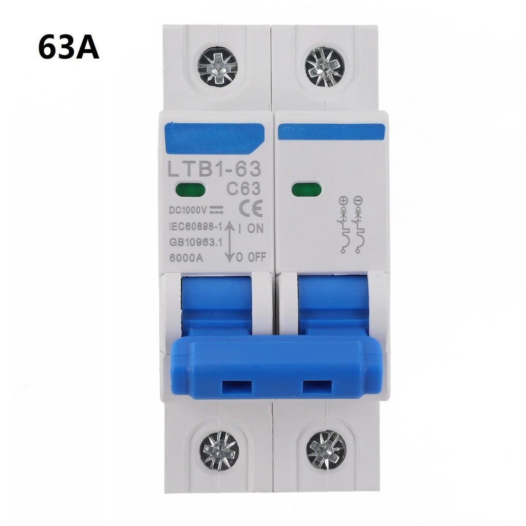 2P 63A DC Circuit Breaker for Solar PV Systems (1000V) DIN Rail