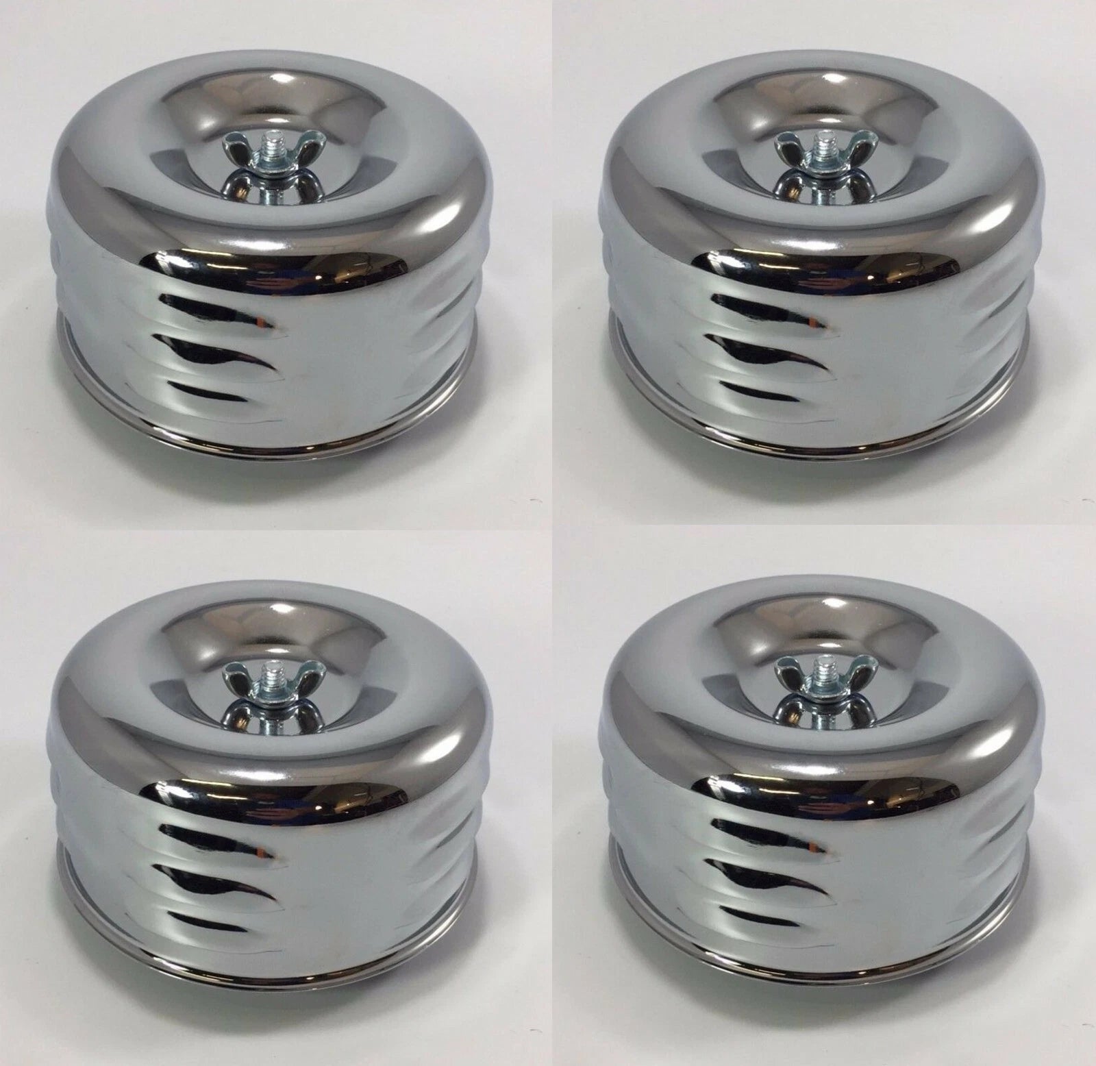 Chrome Louvered Air Cleaner Assembly for Hot Rod 2 BBL Carburetor (Hot Rod)