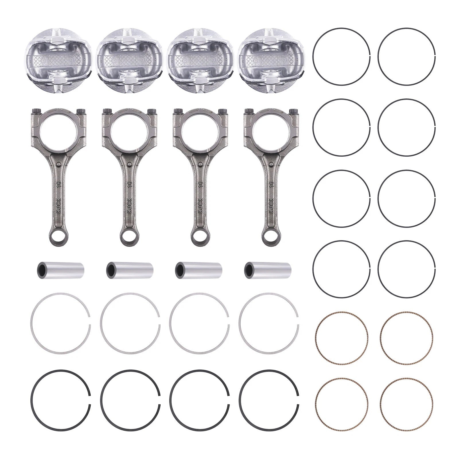 4Pcs Connecting Rod & Piston Kit for Hyundai Accent Kia Rio Soul 2012–2016