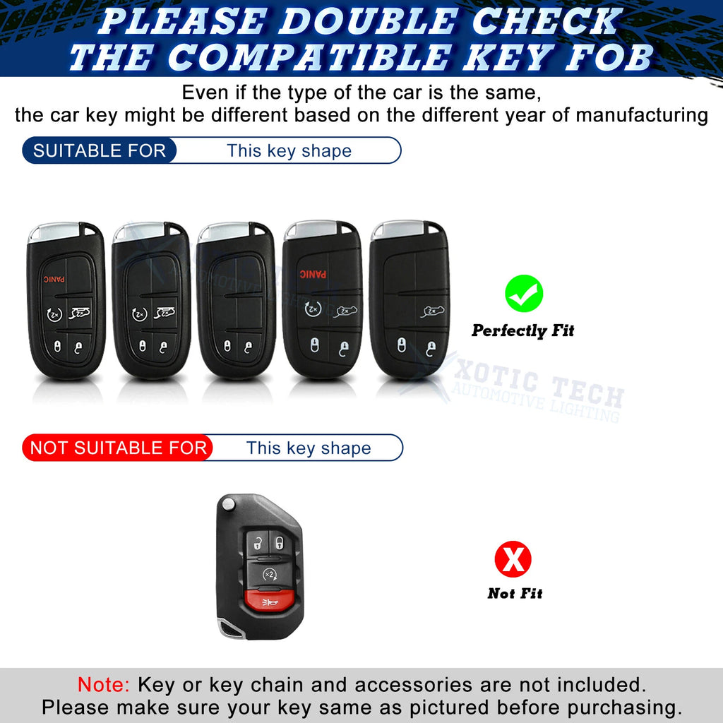 TPU Remote Key Cover for Dodge Jeep Chrysler (Glossy Silver) (2015-2025)