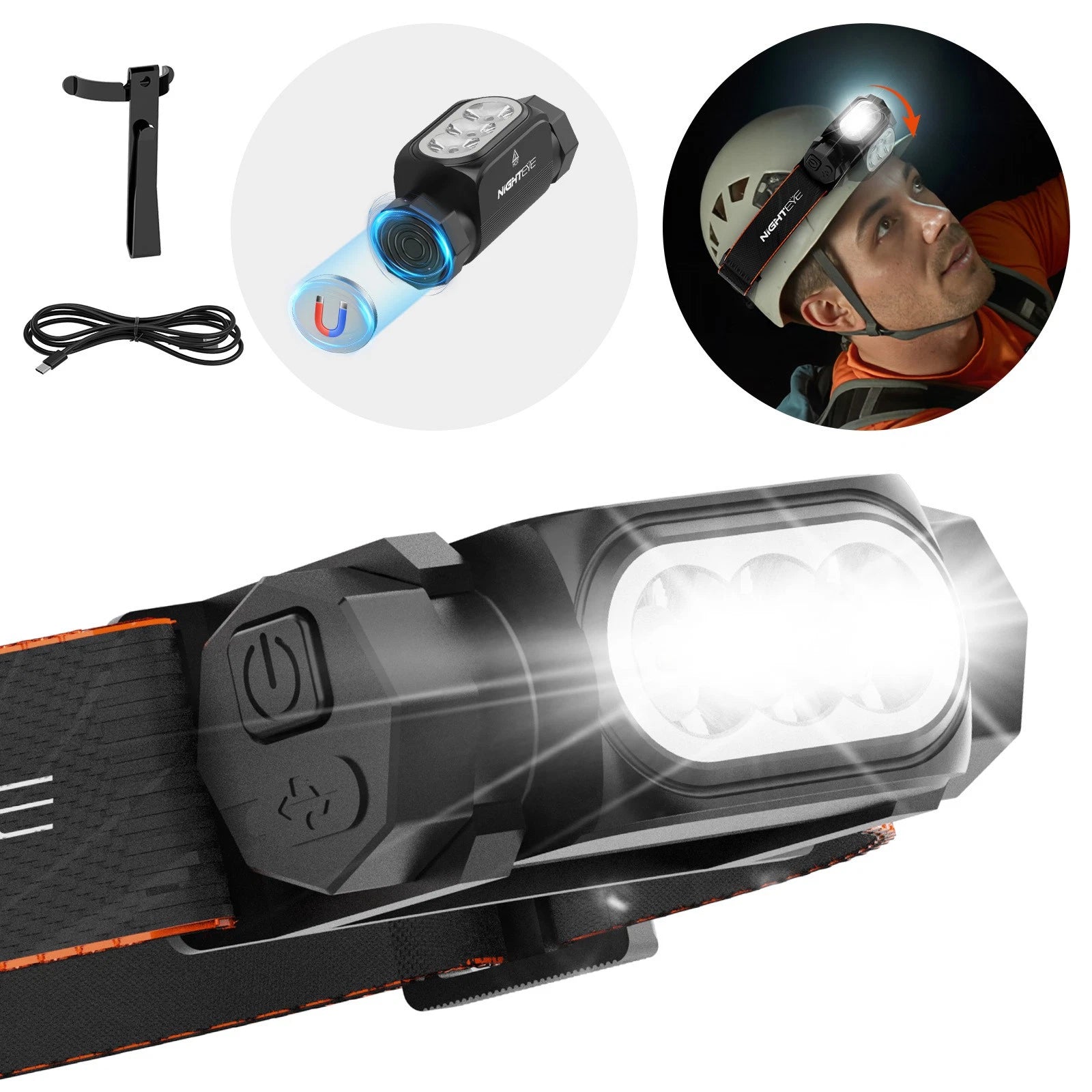 Rechargeable LED Headlamp 2000Lm Waterproof for Camping