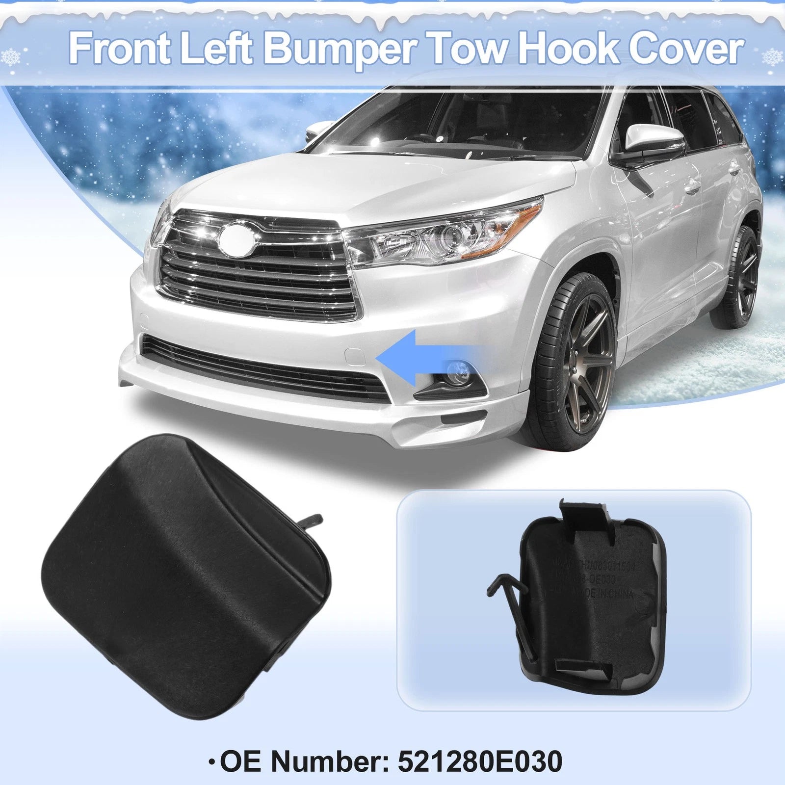 Tow Hook Cover Cap for Toyota Highlander (2014–2016) No. 521280E110