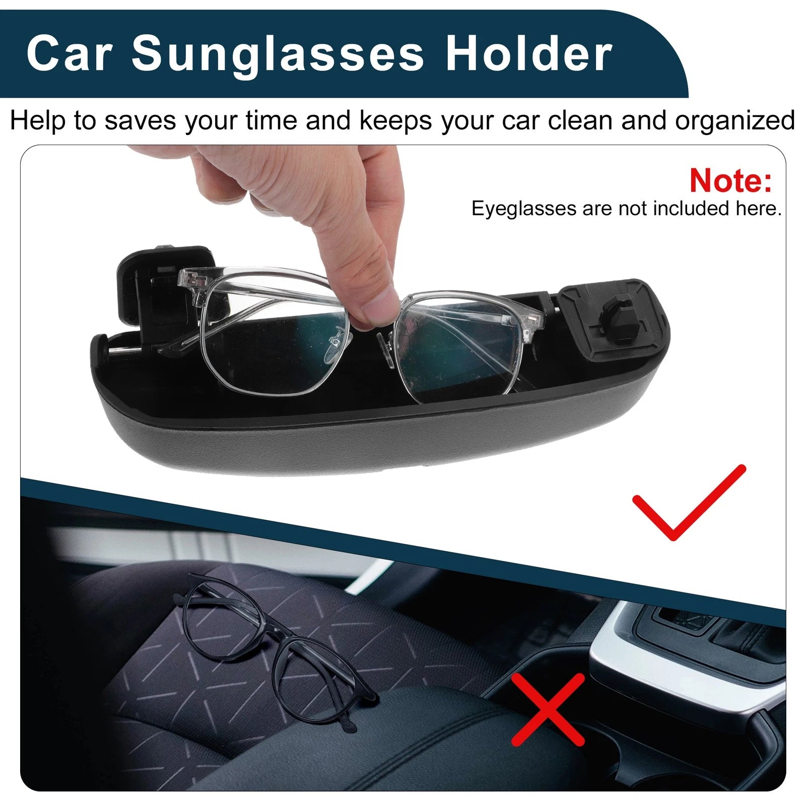 Sunglasses Case for Nissan Sylphy (2006–2022) Eyeglasses Holder Black