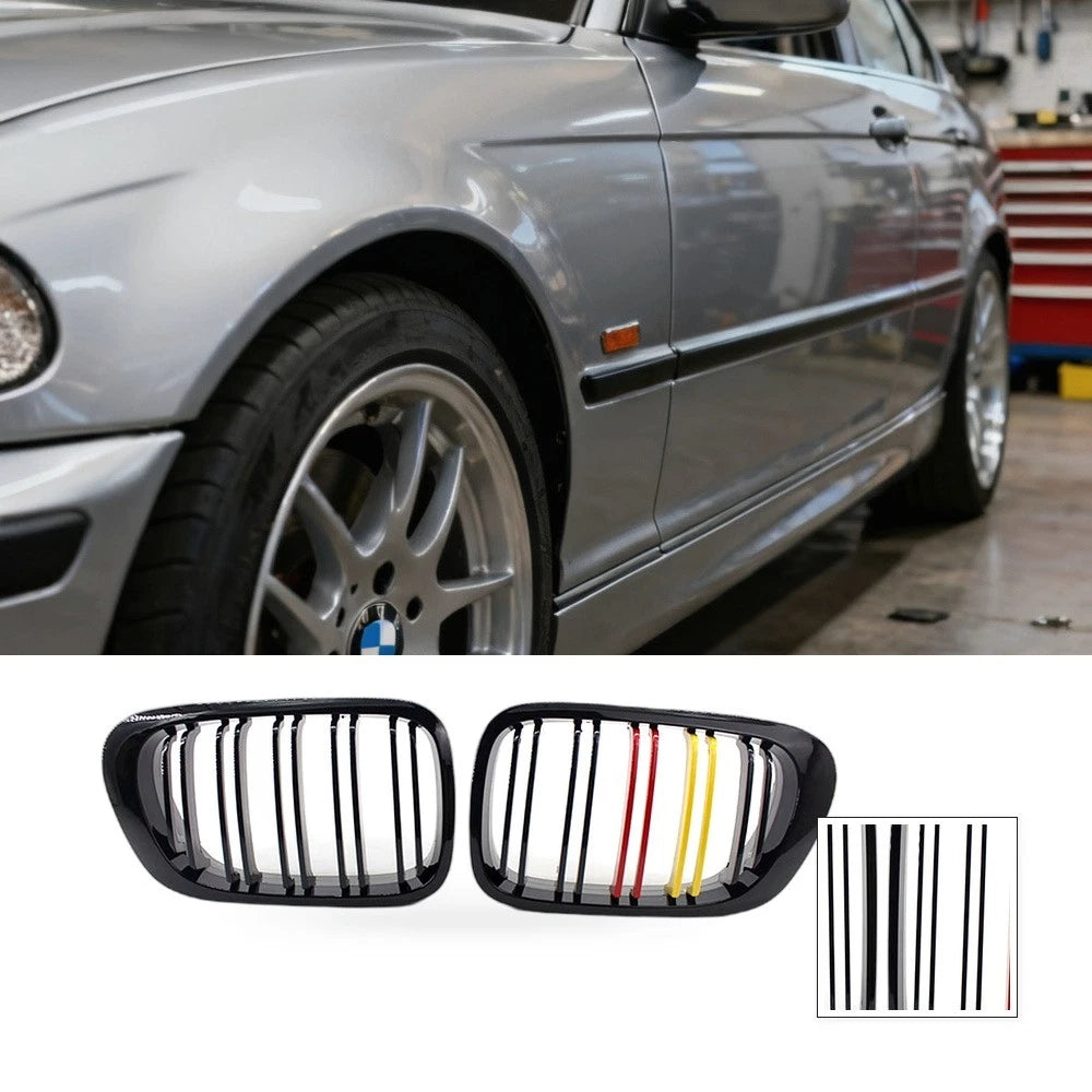 Gloss Black Dual Line Grille for BMW 3 E46 M3 Coupe (1998–2002)