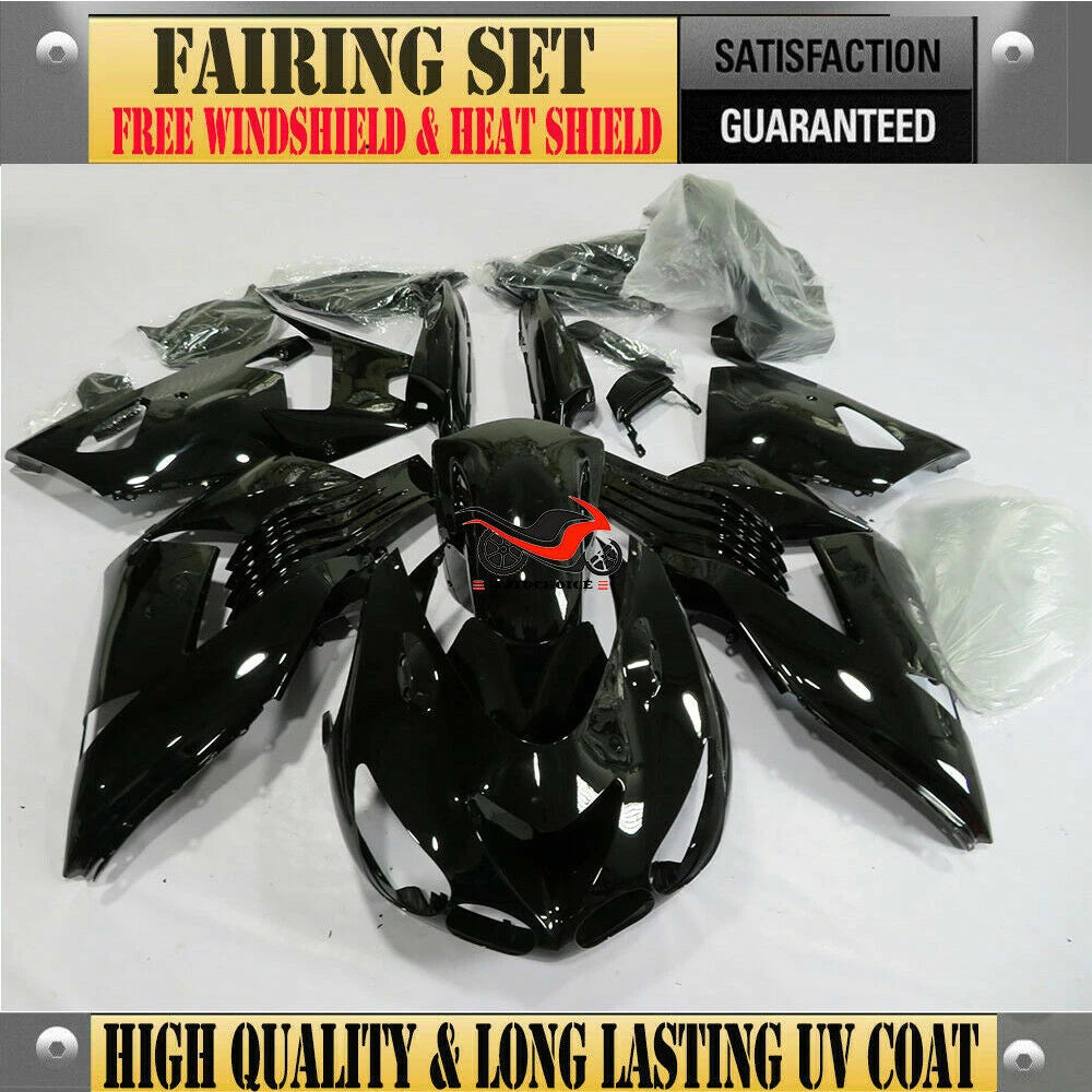 Fairing Kit for Kawasaki Ninja ZX14R (2006–2011) ABS Injection Glossy Black