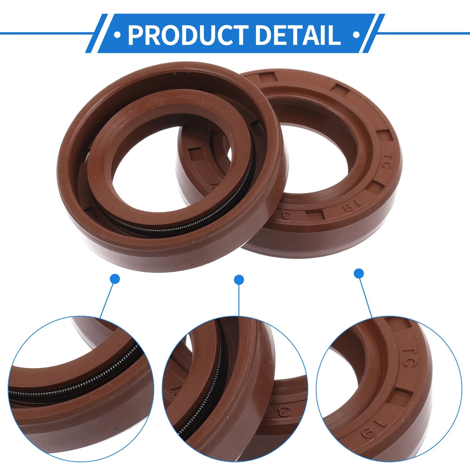 2X Oil Seal Rotary Shaft Seal for Various Models (19x32x7mm) FKM Rubber