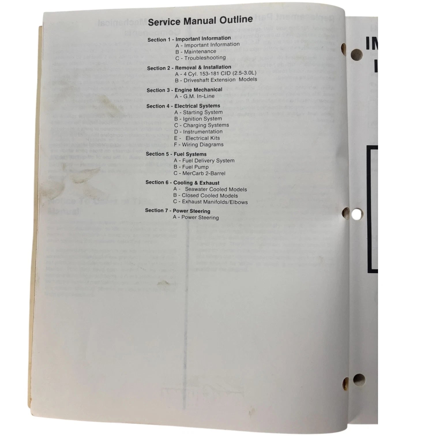 Service Manual #10 for MerCruiser GM 4 Cylinder (1994) 90-14693--1