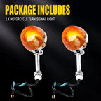 2PC Turn Signal Indicator Amber Blinker Light for Universal Motorcycle