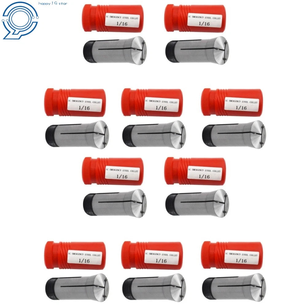 10 Pack 5C Emergency Steel Collet 1/16" for CNC Lathe (Fits Various Models)