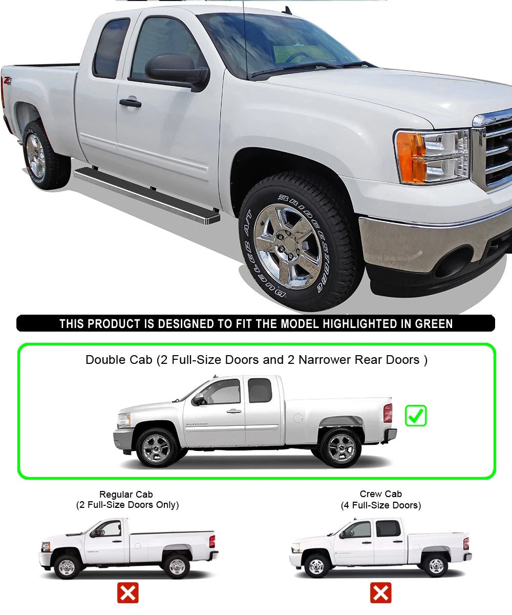 5-Inch Running Boards for Chevy Silverado GMC Sierra (1999-2013)