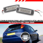18-SMD 6000K White LED License Plate Lights for Ford Focus MK1 (1998–2005)