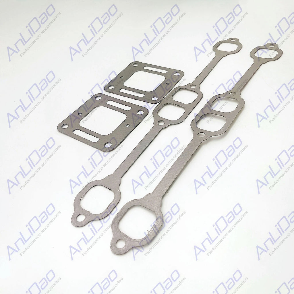 Set of 2 Manifold & Riser Elbow Gaskets for Mercruiser 5.7L 350 (27-33395, 27-863724)