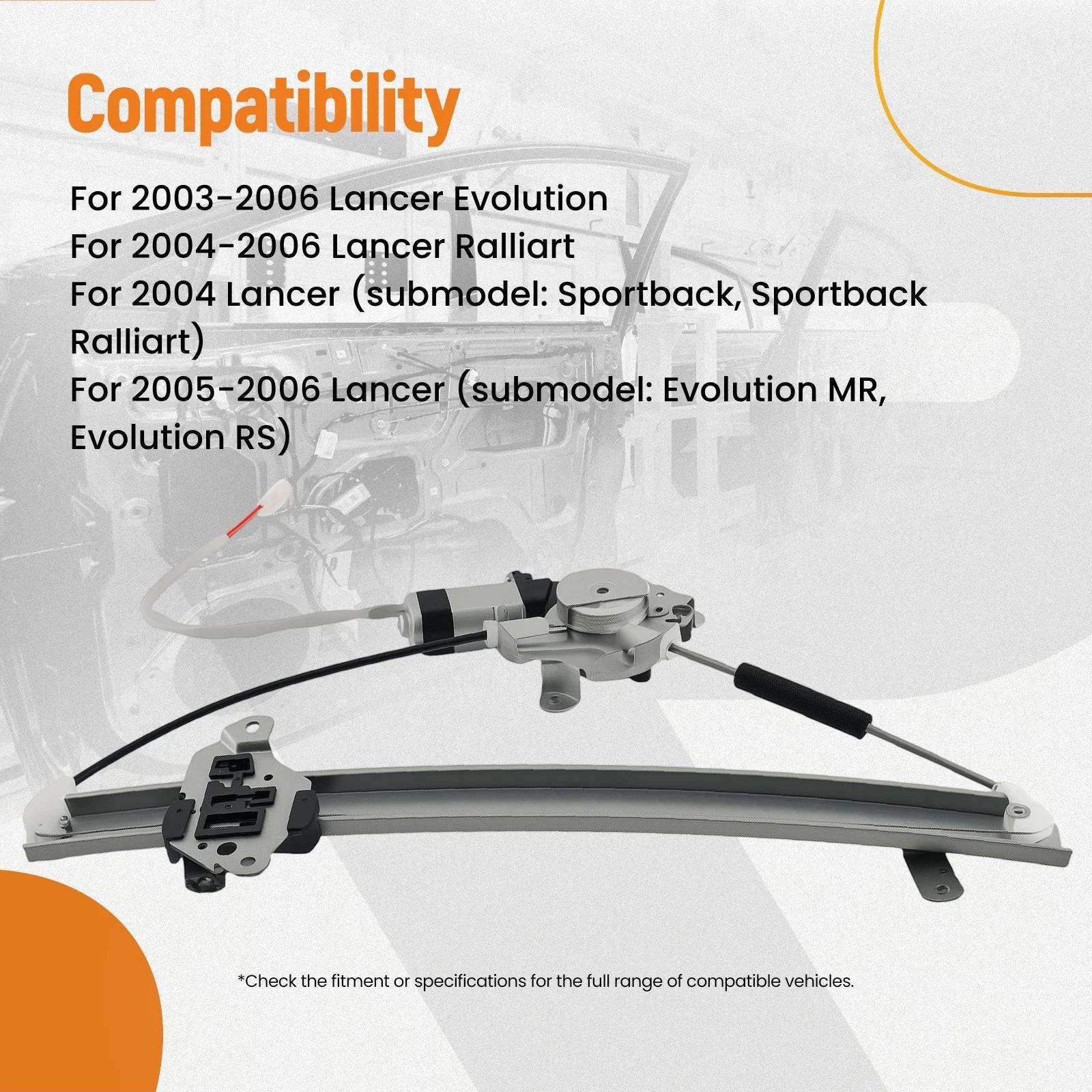 Electric Window Regulator Front Left for Mitsubishi Lancer (2003–2006)