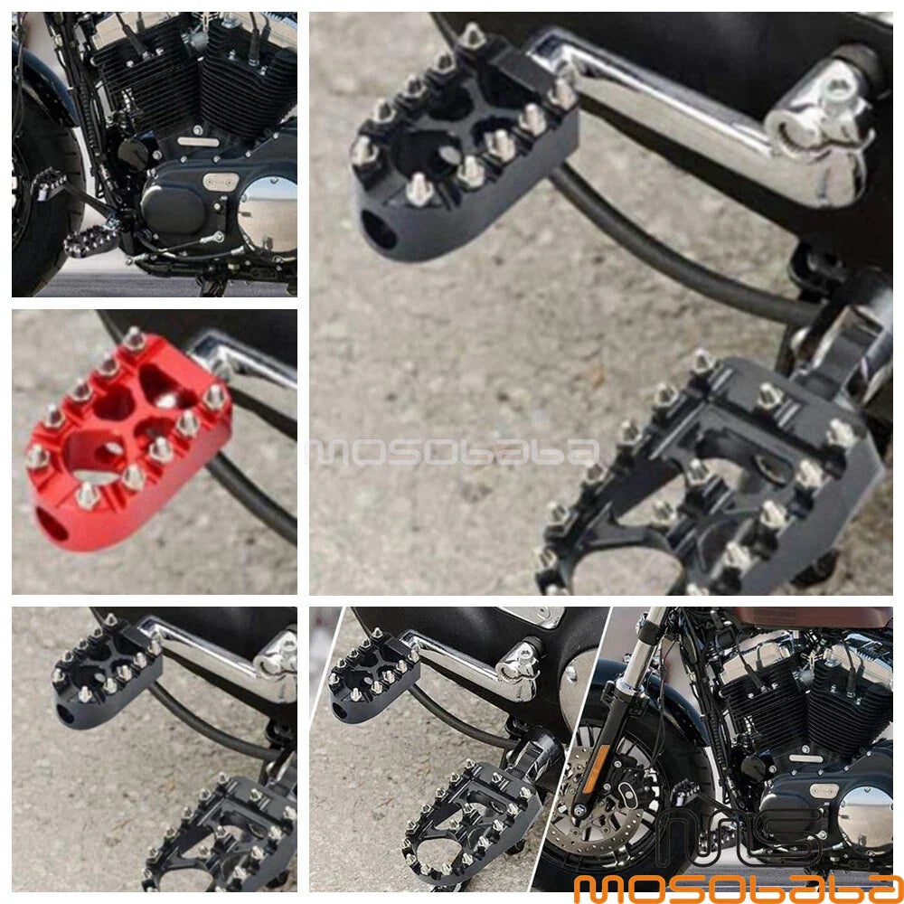 Chrome MX Style Foot Pegs for Harley Softail Low Rider FXLR FLDE Fat Boy (2018-2023)