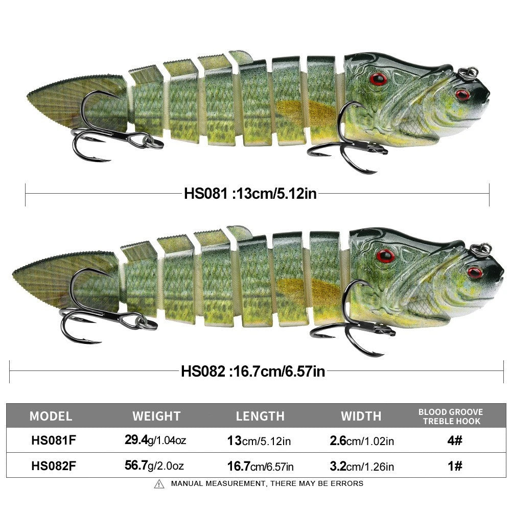 8 Piece Jointed Swimbait Lure for Predator Fish