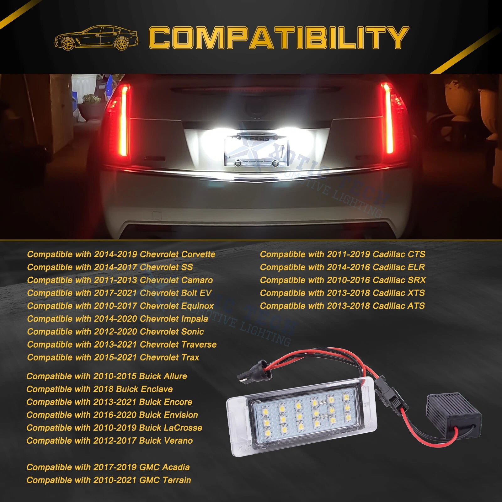 LED License Plate Light for Chevrolet Buick Cadillac GMC (2000-2014)