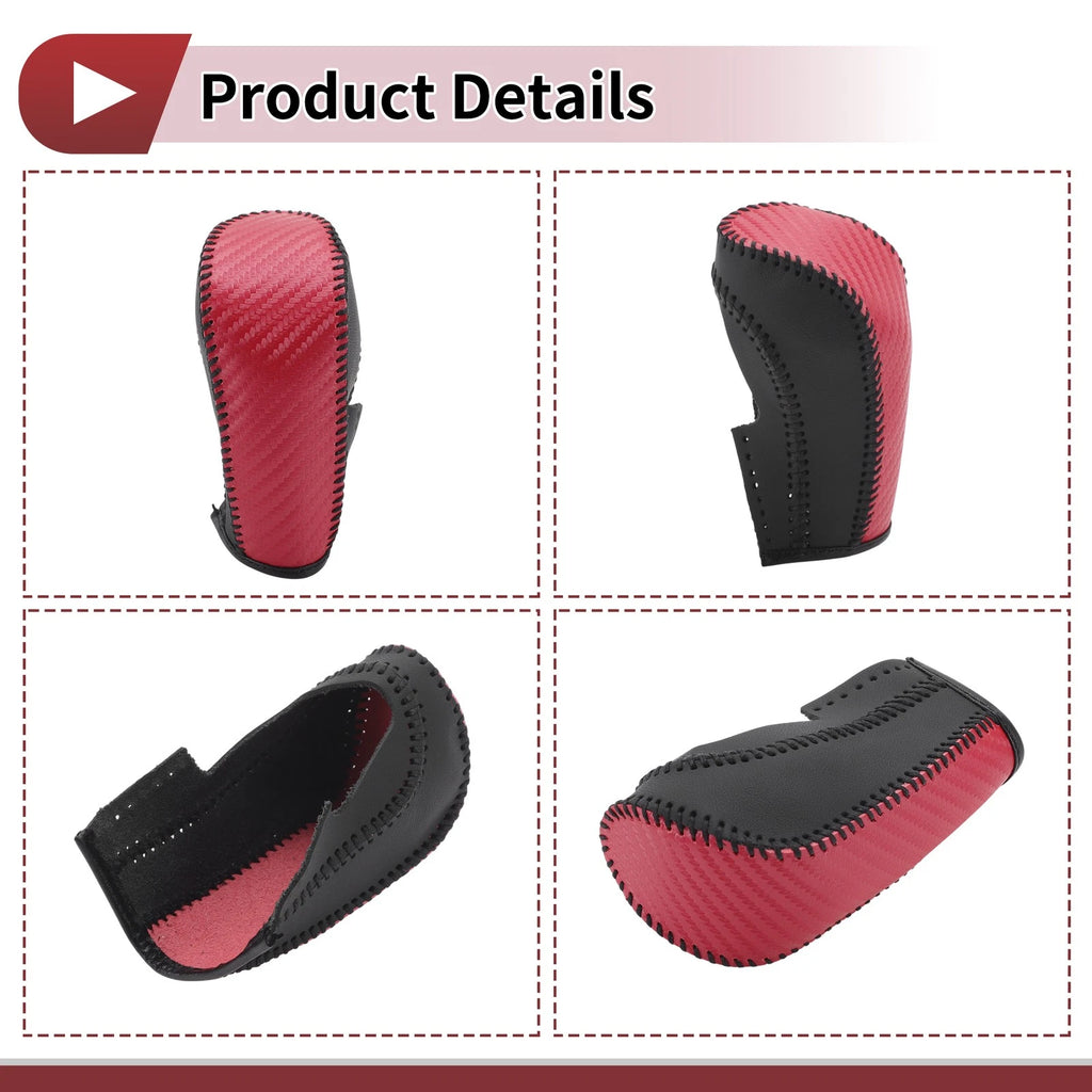 1 Pc Gear Shift Knob Cover for Ford Fiesta (2009–2012) Red Faux Leather