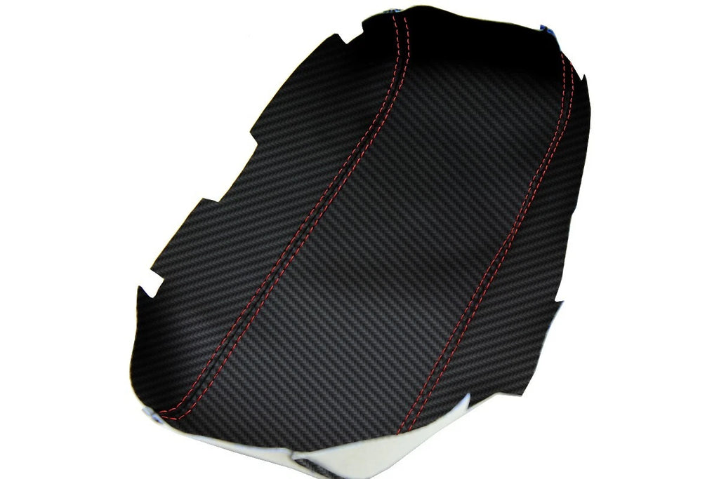 Carbon Fiber Console Armrest Cover for Honda Accord (1994–1997) Black Red Stitch
