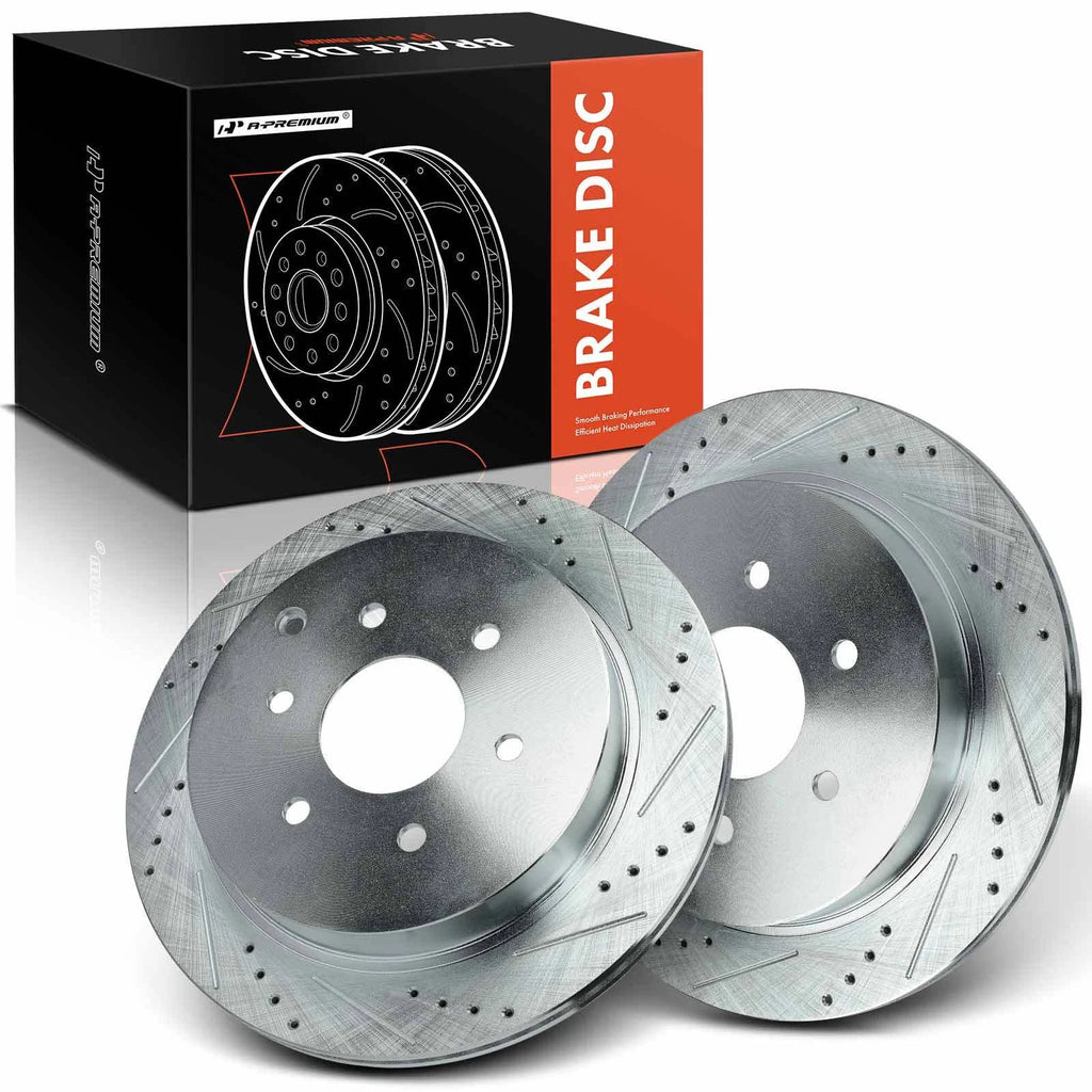 Rear Drilled Brake Rotors for Nissan Armada (2017–2021) INFINITI QX80 QX56
