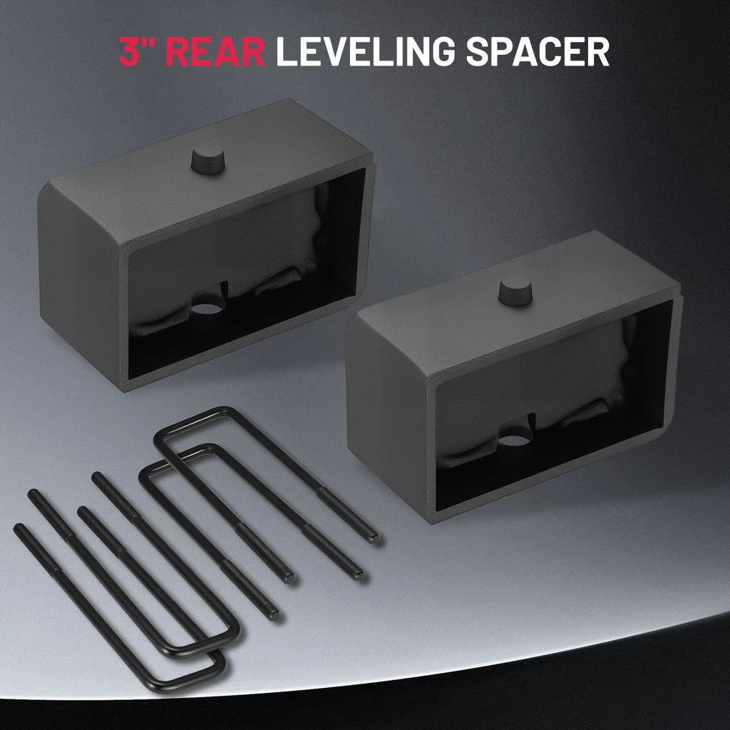 3" Rear Leveling Lift Kit Blocks for Chevy Silverado GMC Sierra (1999-2023)