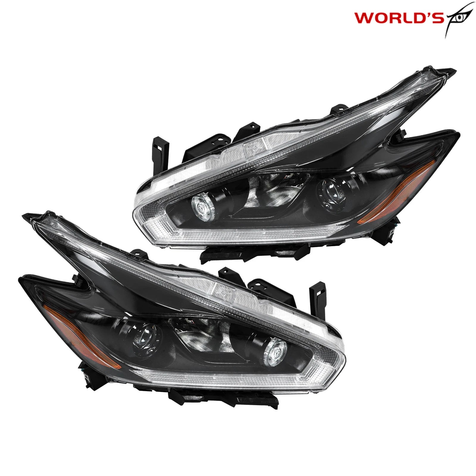Halogen Black LED DRL Projector Headlights for Nissan Murano (2015–2018)