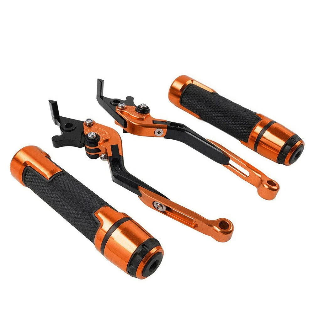 Orange Extendable Brake Clutch Levers Grips Set for Kawasaki ZX10R/RR (2004-2023)