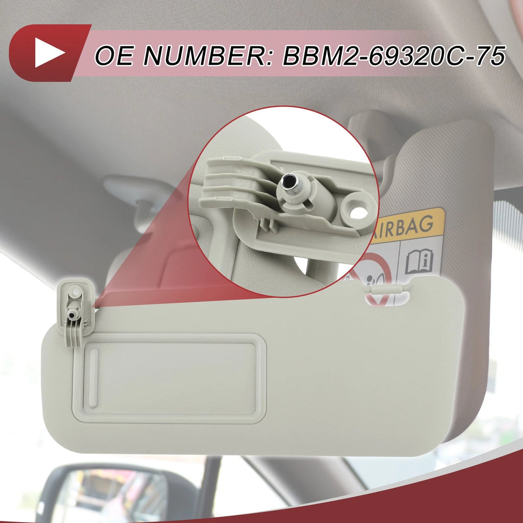 Left Driver Side Sun Visor No.BBM2-69320C-75 for Mazda 3 (2010–2013)