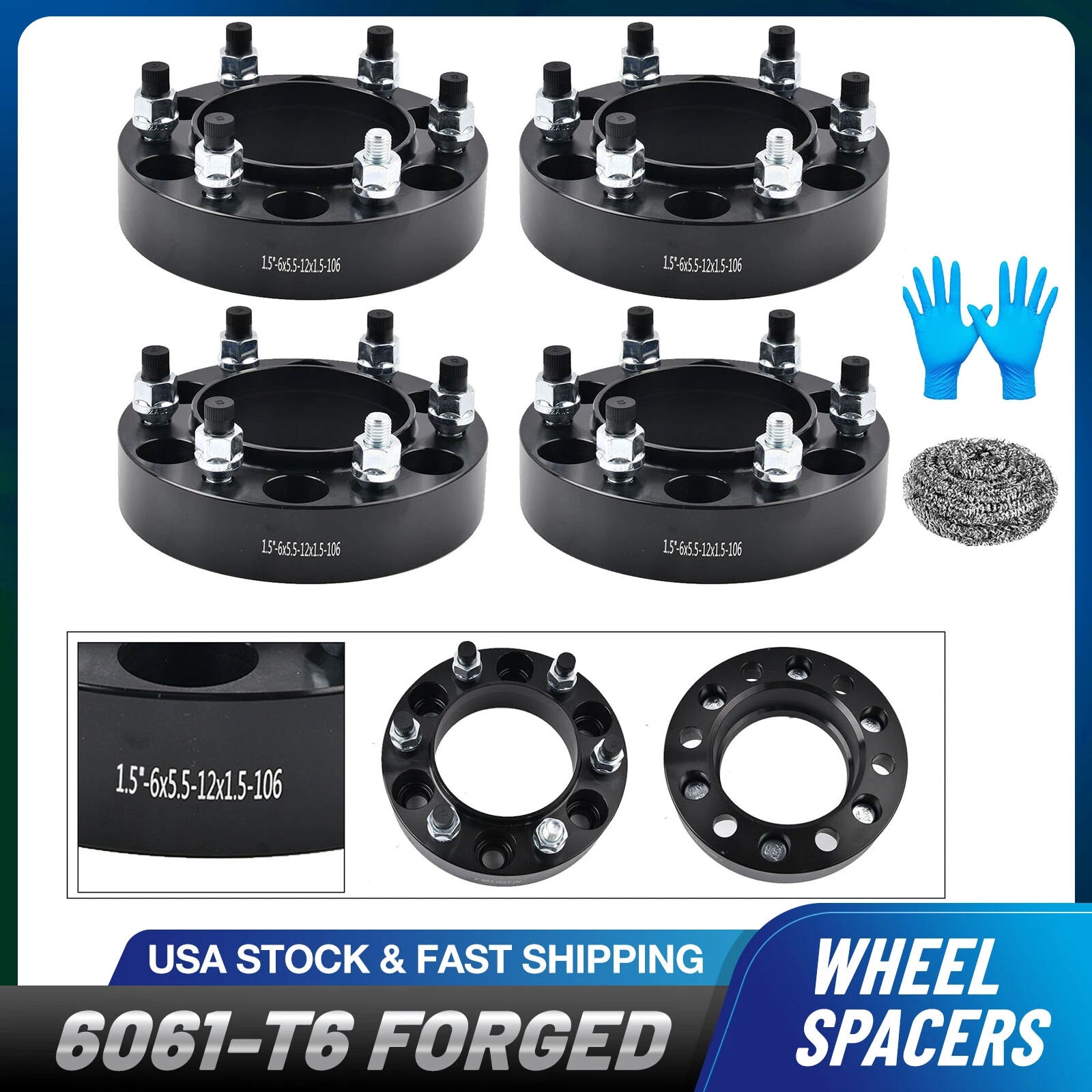 1.5" Hubcentric 6x5.5 Wheel Spacers for Toyota 4Runner Tacoma Tundra (2005–2024)