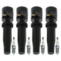 Set of 4 Ignition Coils & Spark Plugs for Ford Escape, Tribute, Mariner (L4)