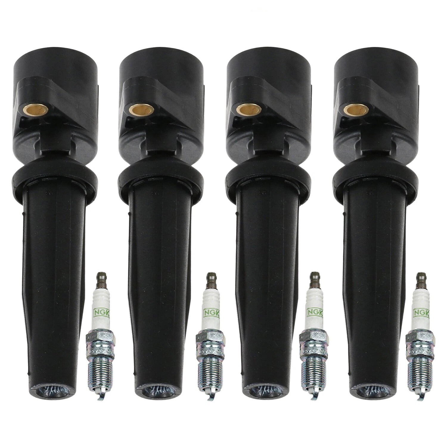 Set of 4 Ignition Coils & Spark Plugs for Ford Escape, Tribute, Mariner (L4)