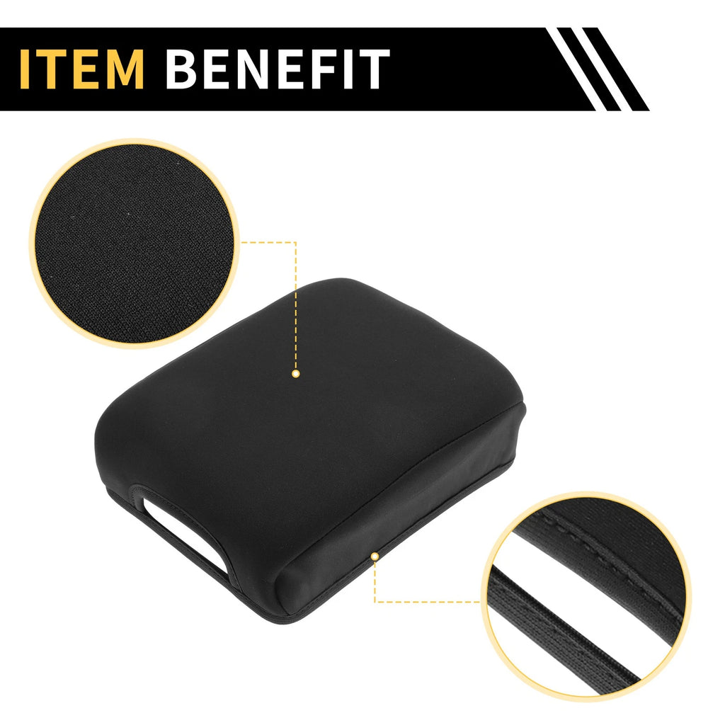 Armrest Cover for Toyota Tacoma (2016–2023) Microfiber Leather Black