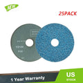 Set of 25 Zirconia Resin Fiber Sanding Discs 4.5” x 7/8” 36 Grit