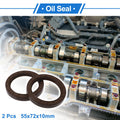 2X Oil Seal Rotary Shaft Seal FKM Rubber 55x72x10mm for Various Models