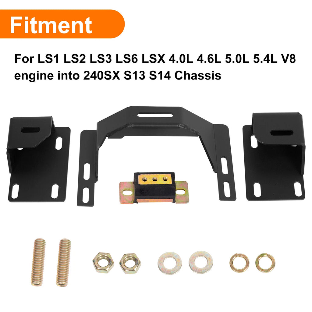 LSX LS1 LS2 LS7 Swap Motor Mount Kit for Nissan 240SX S13 S14 (1989–1998)
