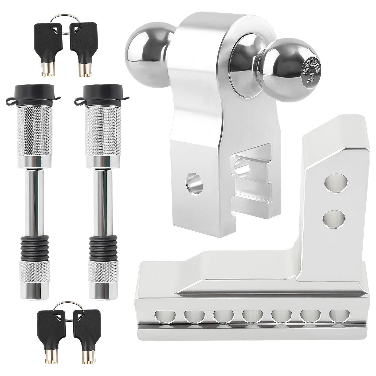 Adjustable Aluminum Trailer Hitch with Dual Ball for Various Models