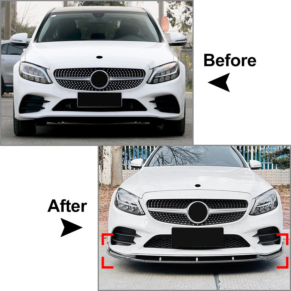 Front Bumper Splitter Lip for Mercedes Benz C Class (2019-2021)