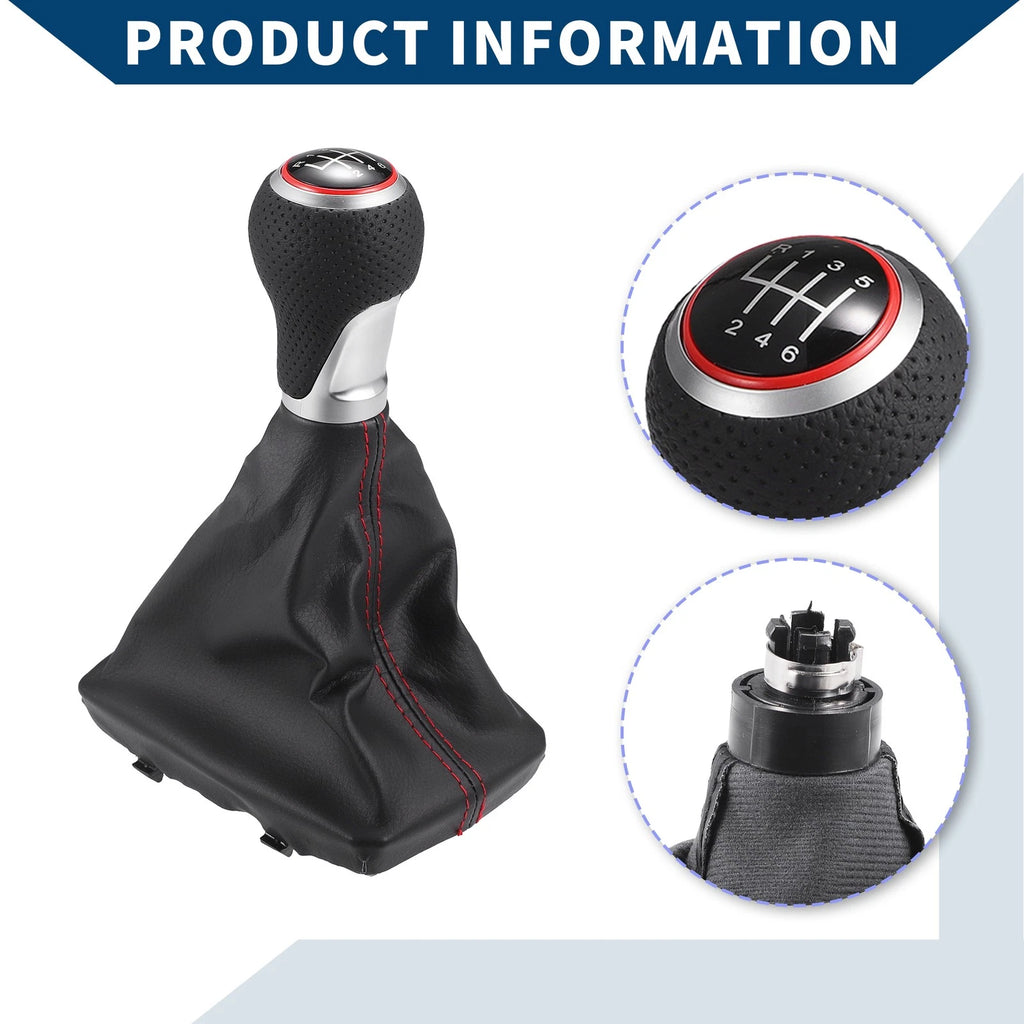 6 Speed Gear Shift Knob with Dust Cover for Audi S-Line (2007–2015)