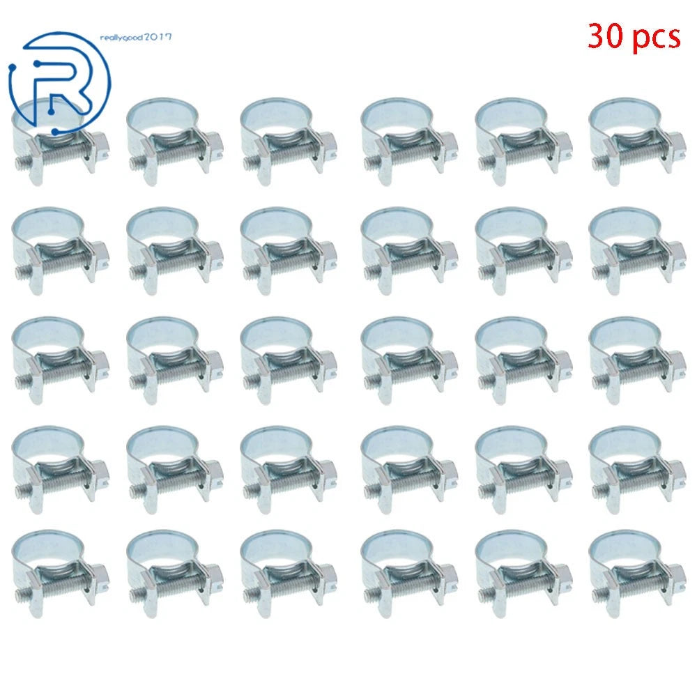 30 Pack Fuel Injection Hose Clamps for Auto (3/8" 14mm-16mm)