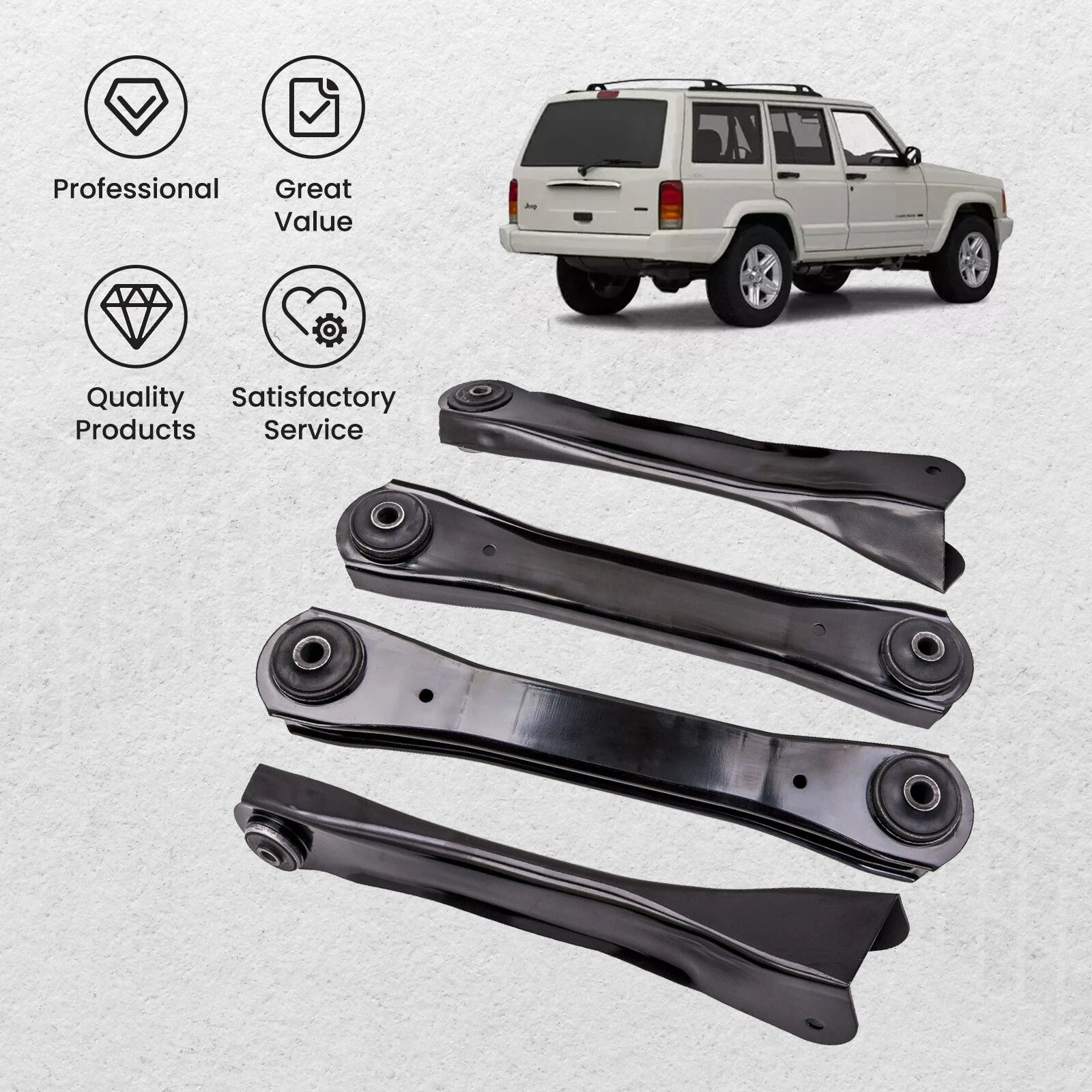 Set of 4 Control Arms for Jeep Cherokee (1990-2001)