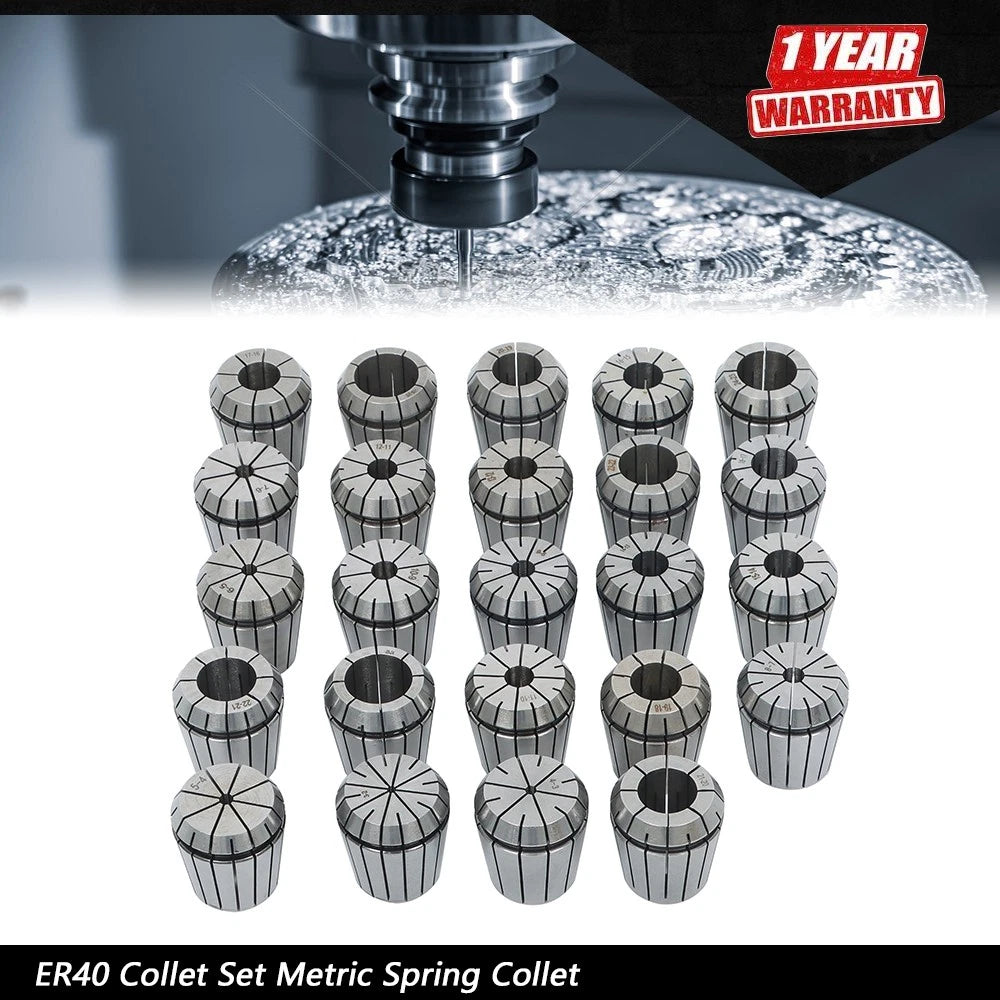 24Pcs Collet Set for ER40 (Metric Size)