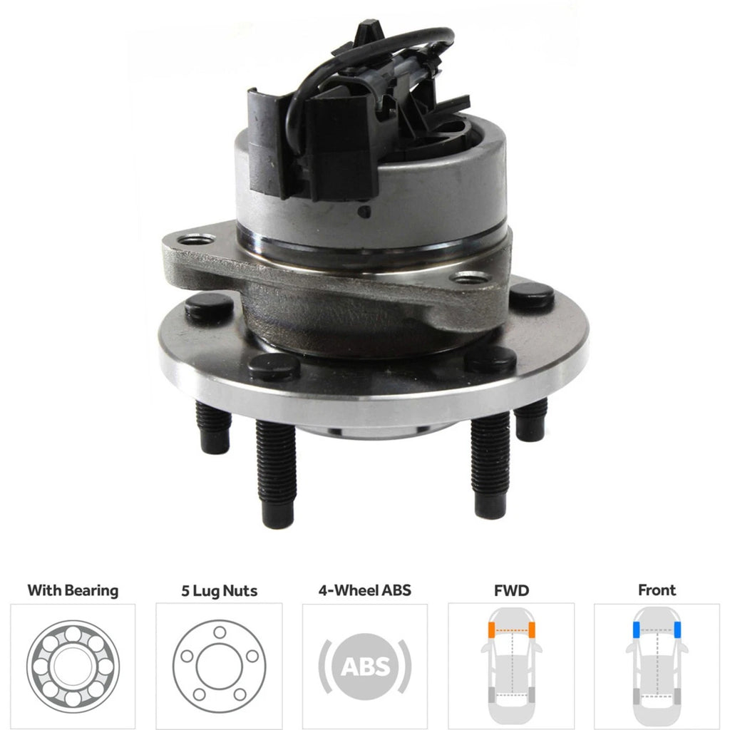 Wheel Hubs for Chevrolet Cobalt (2005–2010) Front Left/Right 5 Lug ABS